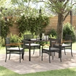 Afuera Living Contemporary 5 Piece Rattan Garden Dining Set in Black