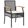 Afuera Living Contemporary 5 Piece Rattan Garden Dining Set in Black