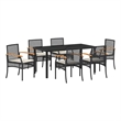 Afuera Living Contemporary 7 Piece Rattan Garden Dining Set in Black