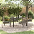 Afuera Living Contemporary 5 Piece Rattan Garden Dining Set in Gray
