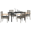 Afuera Living Contemporary 5 Piece Rattan Garden Dining Set in Gray