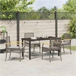 Afuera Living Contemporary 5 Piece Rattan Garden Dining Set in Gray