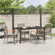 Afuera Living Contemporary 5 Piece Rattan Garden Dining Set in Gray
