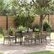 Afuera Living Contemporary 7 Piece Rattan Garden Dining Set in Gray