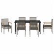 Afuera Living Contemporary 7 Piece Rattan Garden Dining Set in Gray