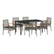 Afuera Living Contemporary 7 Piece Rattan Garden Dining Set in Gray