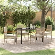 Afuera Living Contemporary 5 Piece Rattan Garden Dining Set in Beige
