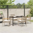 Afuera Living Contemporary 5 Piece Rattan Garden Dining Set in Beige