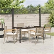 Afuera Living Contemporary 5 Piece Rattan Garden Dining Set in Beige
