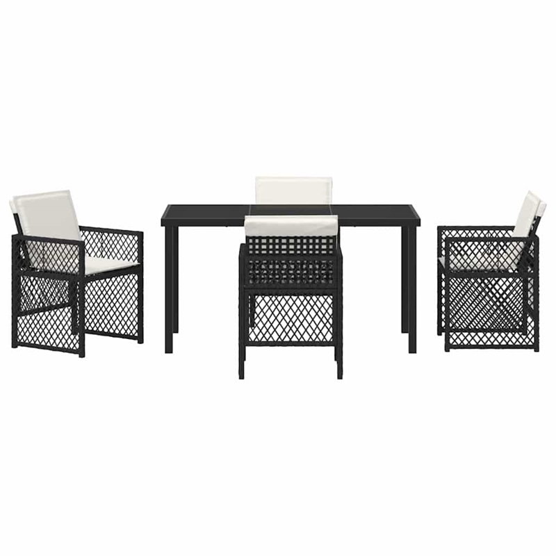 Afuera Living 5 Piece Poly Rattan Garden Dining Set in Black