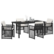 Afuera Living 5 Piece Poly Rattan Garden Dining Set in Black
