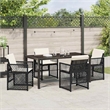 Afuera Living 5 Piece Poly Rattan Garden Dining Set in Black
