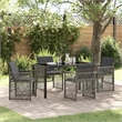 Afuera Living Contemporary 5 Piece Poly Rattan Garden Dining Set in Gray