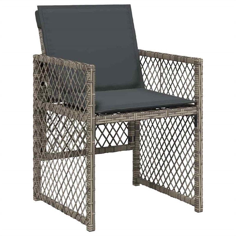 Afuera Living Contemporary 5 Piece Poly Rattan Garden Dining Set in Gray