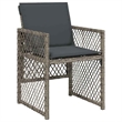 Afuera Living Contemporary 5 Piece Poly Rattan Garden Dining Set in Gray