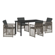 Afuera Living Contemporary 5 Piece Poly Rattan Garden Dining Set in Gray