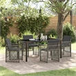 Afuera Living Contemporary 5 Piece Poly Rattan Garden Dining Set in Gray