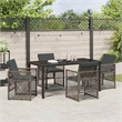 Afuera Living Contemporary 5 Piece Poly Rattan Garden Dining Set in Gray