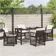 Afuera Living 5 Piece Poly Rattan Garden Dining Set in Brown