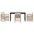 Afuera Living 5 Piece Poly Rattan Garden Dining Set in Beige