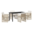 Afuera Living 5 Piece Poly Rattan Garden Dining Set in Beige