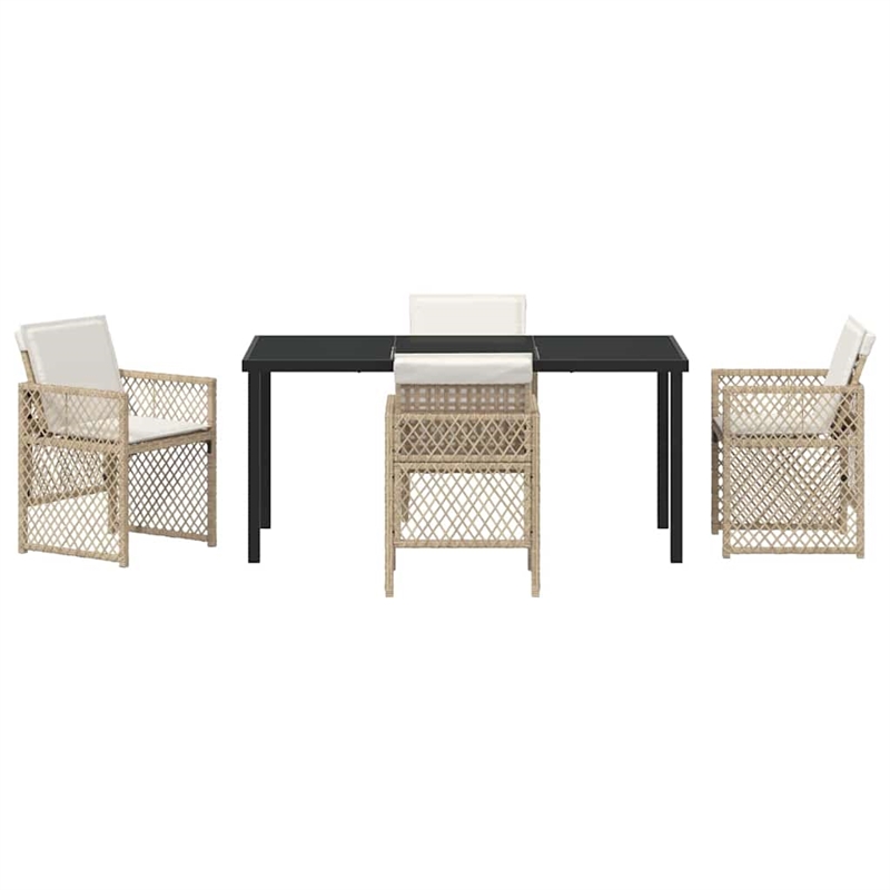 Afuera Living 5 Piece Poly Rattan Garden Dining Set in Beige