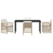 Afuera Living 5 Piece Poly Rattan Garden Dining Set in Beige
