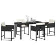 Afuera Living 5 Piece Poly Rattan Garden Dining Set in Black