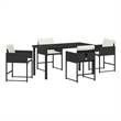 Afuera Living 5 Piece Poly Rattan Garden Dining Set in Black