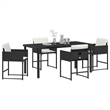 Afuera Living 5 Piece Poly Rattan Garden Dining Set in Black