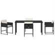 Afuera Living 5 Piece Poly Rattan Garden Dining Set in Black