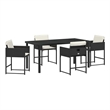 Afuera Living 5 Piece Poly Rattan Garden Dining Set in Black