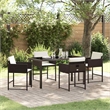 Afuera Living 5 Piece Poly Rattan Garden Dining Set in Brown