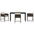 Afuera Living 5 Piece Poly Rattan Garden Dining Set in Brown