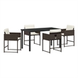 Afuera Living 5 Piece Poly Rattan Garden Dining Set in Brown