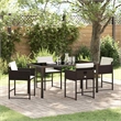 Afuera Living 5 Piece Poly Rattan Garden Dining Set in Brown