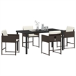 Afuera Living 5 Piece Poly Rattan Garden Dining Set in Brown
