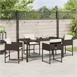 Afuera Living 5 Piece Poly Rattan Garden Dining Set in Brown