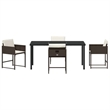 Afuera Living 5 Piece Poly Rattan Garden Dining Set in Brown