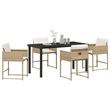 Afuera Living 5 Piece Poly Rattan Garden Dining Set in Beige