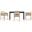 Afuera Living 5 Piece Poly Rattan Garden Dining Set in Beige