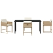 Afuera Living 5 Piece Poly Rattan Garden Dining Set in Beige