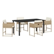 Afuera Living 5 Piece Poly Rattan Garden Dining Set in Beige