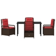 Afuera Living 5 Piece Poly Rattan Garden Dining Set in Brown