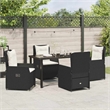 Afuera Living 5 Piece Poly Rattan Garden Dining Set in Black