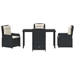 Afuera Living 5 Piece Poly Rattan Garden Dining Set in Black