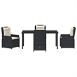 Afuera Living 5 Piece Poly Rattan Garden Dining Set in Black