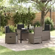 Afuera Living Contemporary 5 Piece Poly Rattan Garden Dining Set in Gray