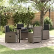 Afuera Living Contemporary 5 Piece Poly Rattan Garden Dining Set in Gray