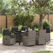 Afuera Living Contemporary 7 Piece Poly Rattan Garden Dining Set in Gray